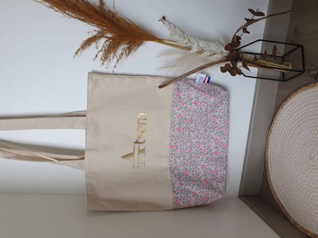 Tote bag style liberty fluo